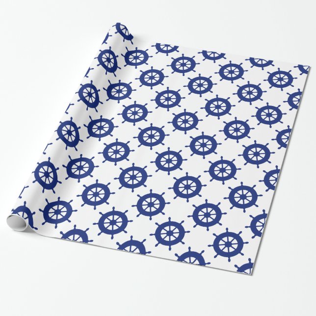 Nautical Pattern Wrapping Paper (Unrolled)