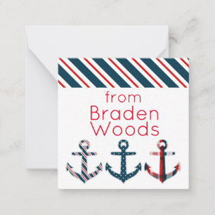 Nautical Patterned Anchors Gift Note Cards