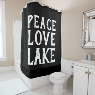 nautical PEACE - LOVE - LAKE Shower Curtain