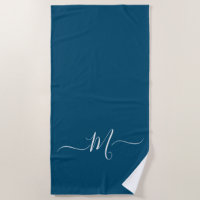 Nautical Peacock Blue Monogram initial
