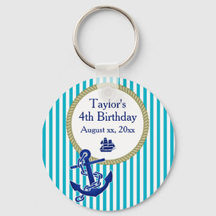 Nautical Personalised Birthday Party Key Ring