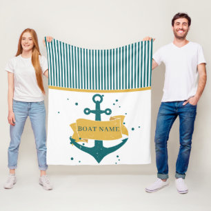 Nautical Personalised Boat Name Fleece Blanket