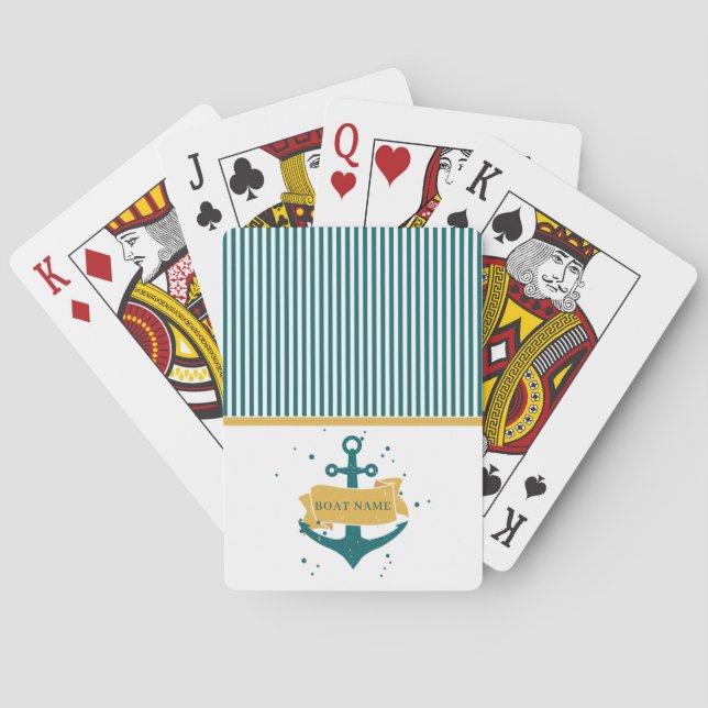 Nautical Personalised Boat Name Playing Cards (Back)