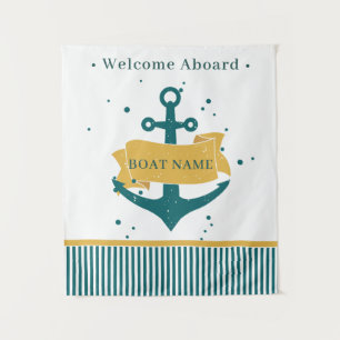 Nautical Personalised Boat Name Tapestry