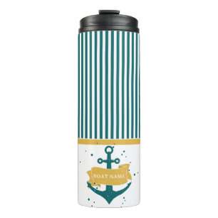 Nautical Personalised Boat Name Thermal Tumbler