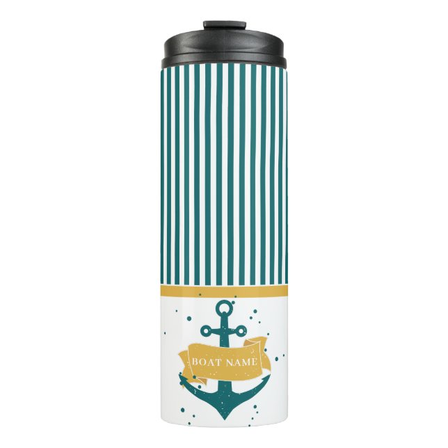 Nautical Personalised Boat Name Thermal Tumbler (Front)