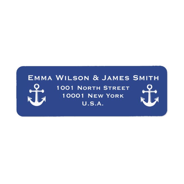 Nautical Personalised Return Address Labels (Front)