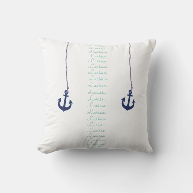 nautical & personalised sea inspired design of outdoor cushion (Front)