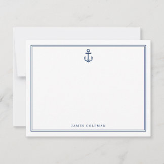 Nautical Personalised Stationery Anchor Card