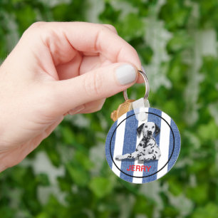 Nautical Pet Name & Photo Metal Key Ring