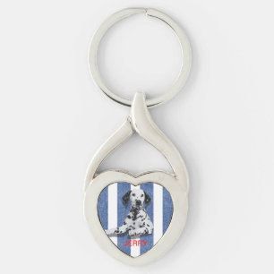 Nautical Pet Name & Photo Metal Key Ring