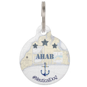 Nautical Pet Tag Anchor Stars Martha's Vineyard