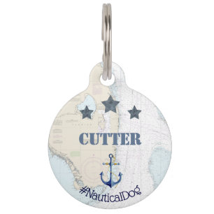 Nautical Pet Tag Anchor Stars + South Florida
