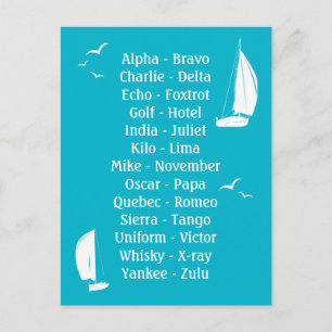 Nautical Phonetic Alphabet Trainee Sailor Postcard