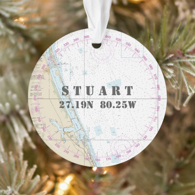 Nautical Photo 2-Sided Stuart FL Commemorative Ornament (Tree)