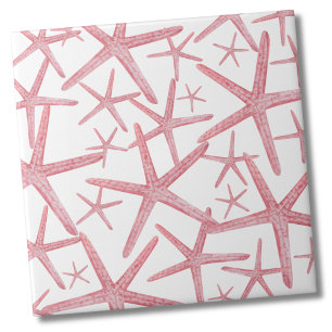 Nautical Pink Beach House Tile