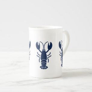 Nautical Porcellain Mug   Blue Lobsters