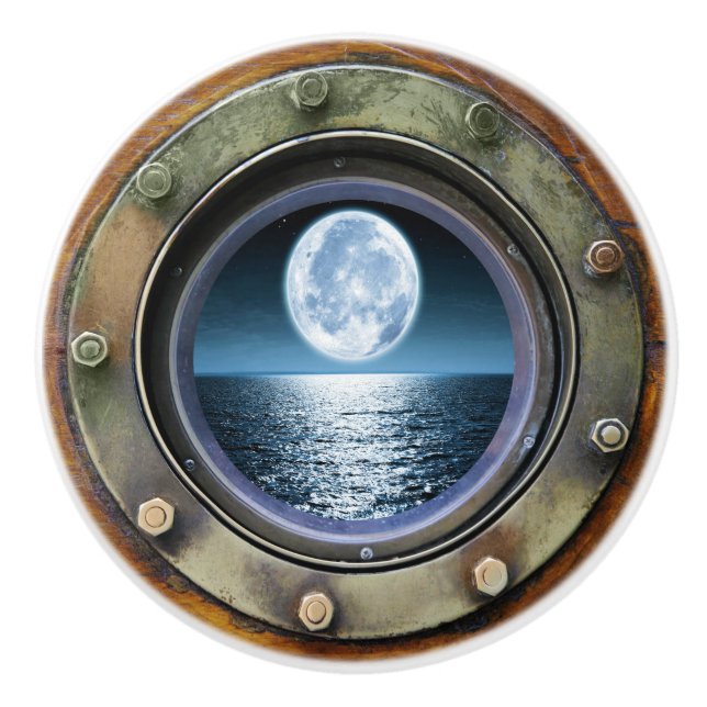 Nautical Porthole Ceramic Drawer Knobs (Front)