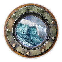 Nautical Porthole Ceramic Knobs Drawer Knobs