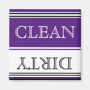 Nautical  Purple Dishwasher Dirty Clean  Magnet