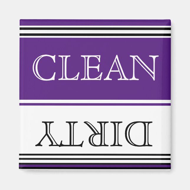 Nautical  Purple Dishwasher Dirty Clean  Magnet (Front)