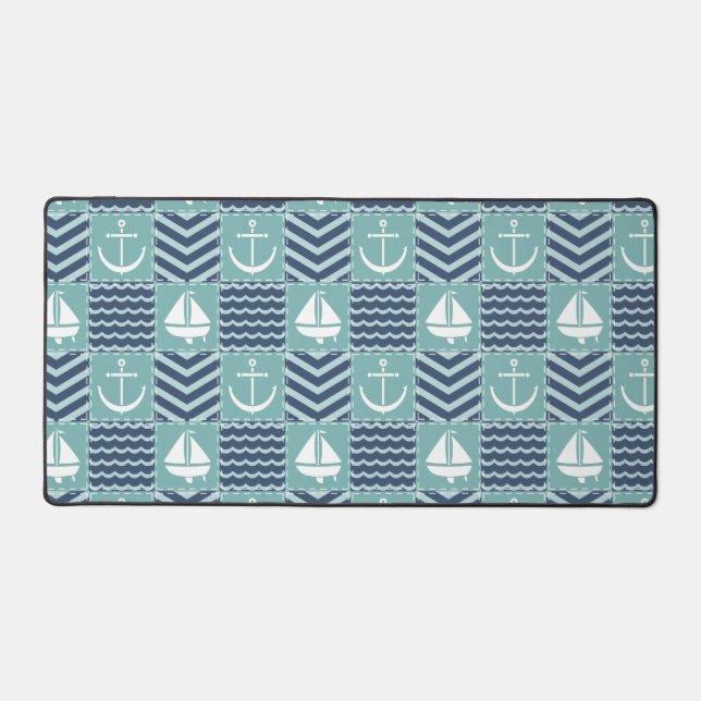 Nautical Quilt Desk Mat (Front)