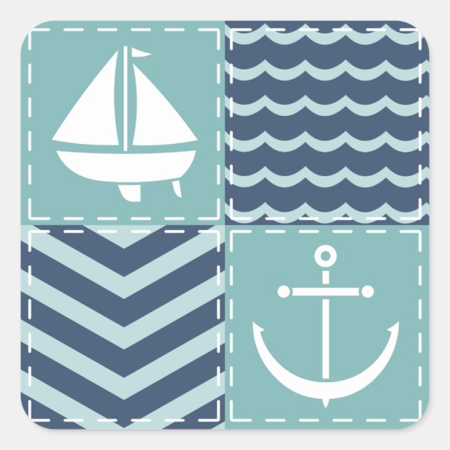 Nautical Quilt Sticker (Front)