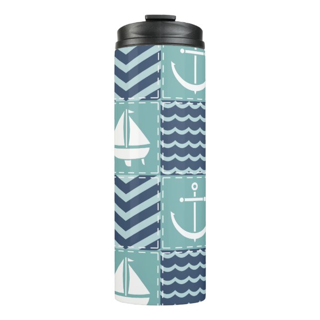 Nautical Quilt Thermal Tumbler (Front)