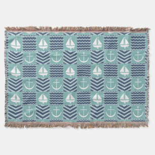 Nautical Quilt Throw Blanket
