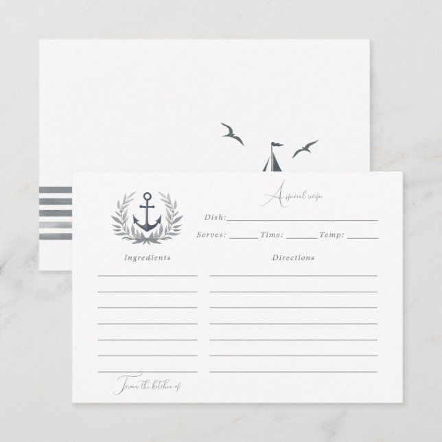 Nautical recipe card (Front/Back)