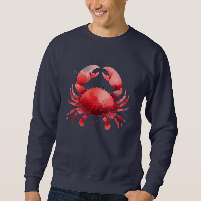 Nautical Red Crab Fisherman Aesthetic Sweatshirt (Front)