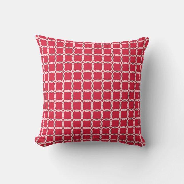 Nautical Red Knots Cushion (Front)