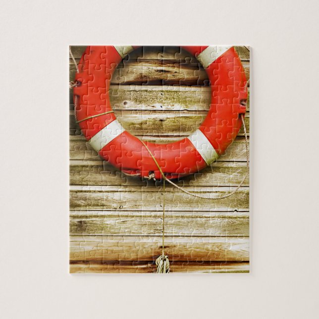 Nautical Red Life Ring Jigsaw Puzzle (Vertical)