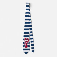 Nautical Red Lobster Monogram Blue White Stripe