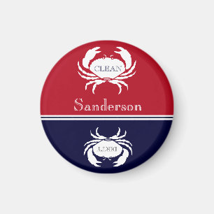 Nautical red navy blue dishwasher clean dirty mag magnet