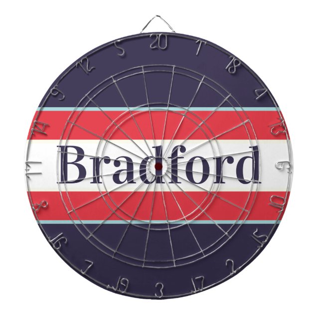 Nautical Red White Blue Dartboard (Front)