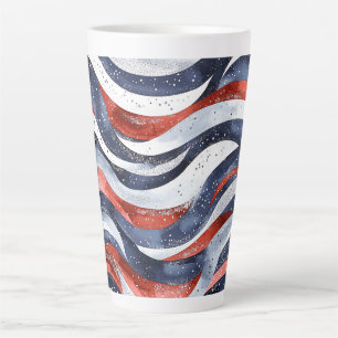 Nautical Red White Blue Latte Mug