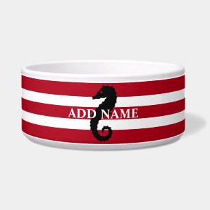 Nautical Red White Striped Personalised Large Pet