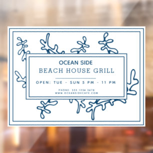 Nautical Restaurant, Retail or Beach House Rental  Window Cling