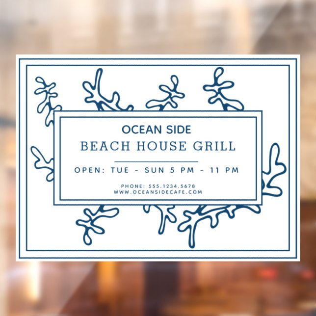 Nautical Restaurant, Retail or Beach House Rental  Window Cling (Sheet 2)