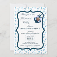 Nautical Retirement Photo & Anchor Navy Blue tones