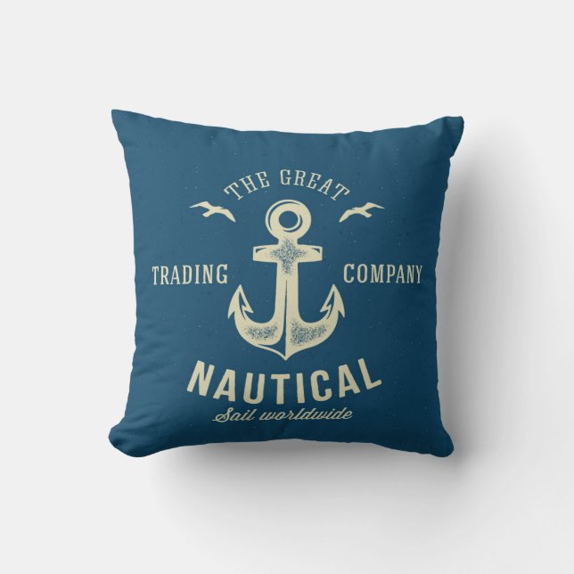 Nautical Retro Logo Cushion (Front)