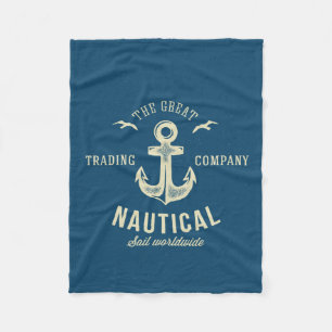 Nautical Retro Logo Fleece Blanket