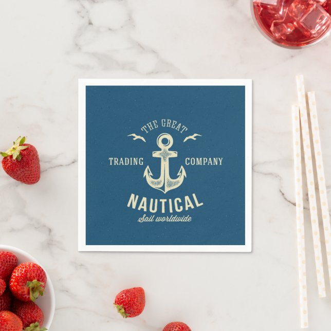 Nautical Retro Logo Napkin (Insitu)