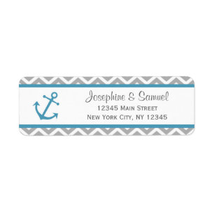 Nautical Return Address Labels Chevron