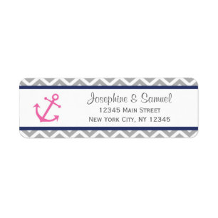 Nautical Return Address Labels Chevron