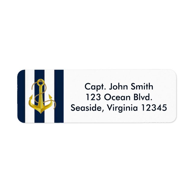 NAUTICAL RETURN ADDRESS LABELS (CUSTOMIZABLE) (Front)