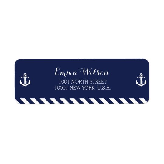 Nautical Return Address Labels With Stripes