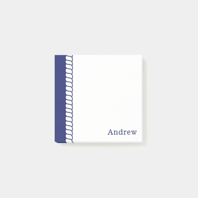 Nautical Rope Add Name 3x3 Post-it Notes (Front)