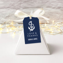 Nautical Rope & Anchor Thank You Favour Tags